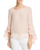 Soloiste Tiered Ruffle Bell Sleeve Top