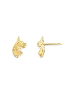 Zoe Lev 14k Yellow Gold Unicorn Stud Earrings