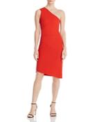 Narciso Rodriguez Wool Twill Fitted One-shoulder Dress