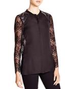 Chelsea And Walker Lace Back Silk Blouse - 100% Bloomingdale's Exclusive