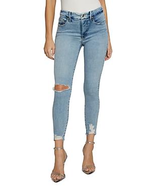 Good American Good Legs Distressed Skinny Ankle Jeans In Blue616