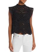 7 For All Mankind Eyelet Lace Top