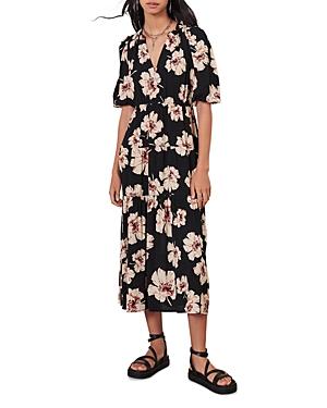 Ba & Sh Kory Floral Print Midi Dress
