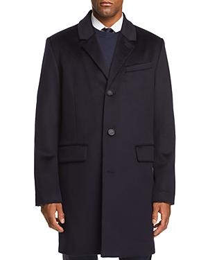 Cole Haan Luxe Leather Trimmed Lambswool Coat