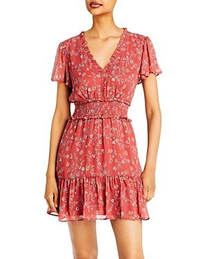 Paige Giannina Floral Print Silk Dress