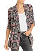 Aqua Plaid Double Breasted Button Front Jacket - 100% Exclusive