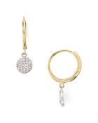 Bloomingdale's Two-tone Diamond-encrusted Disc Drop Earrings In Gold-plated Sterling Silver & Sterling Silver - 100% Exclusive