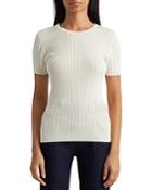 Lauren Ralph Lauren Cable Knit Short Sleeve Sweater