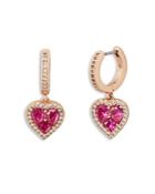 Kate Spade New York Spell It Out Cubic Zirconia Heart Huggie Earrings