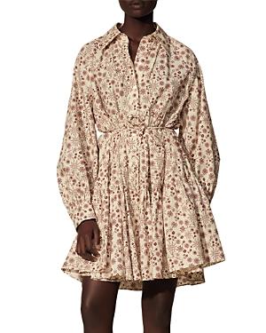 Sandro Claudine Printed Shirt Dress