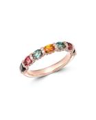 Bloomingdale's Rainbow Tourmaline & Diamond Band In 14k Rose Gold - 100% Exclusive