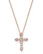Bloomingdale's Diamond Cross Pendant Necklace In 14k Rose Gold, 0.25 Ct. T.w. - 100% Exclusive