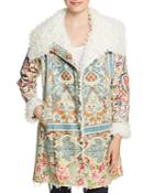 Johnny Was Halmstad Embroidered Faux-suede Coat