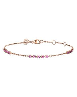 Hueb 18k Rose Gold Bestow Rhodolite Chain Bracelet