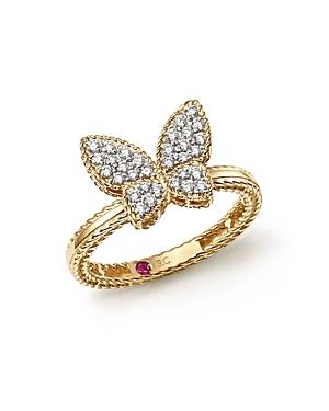 Roberto Coin 18k Yellow Gold Tiny Treasures Diamond Butterfly Ring