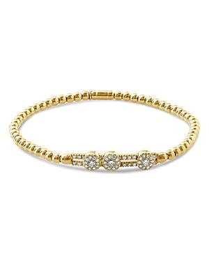 Hulchi Belluni 18k Yellow Gold Tresore Diamond Slim Stretch Bracelet