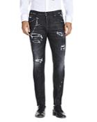 Dsquared2 Slim Fit Jeans In Distressed Black