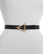 Bottega Veneta Women's Triangle Buckle Leather Belt