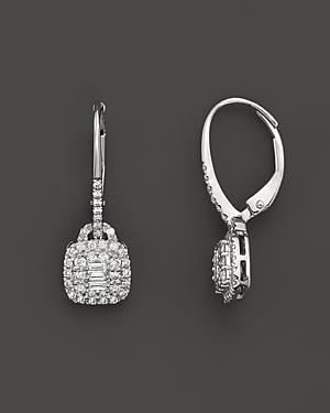 Diamond Drop Earrings In 14k White Gold, .45 Ct. T.w.