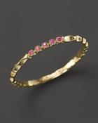 Lagos 18k Gold And Pink Sapphire Stackable Ring