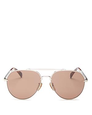 David Beckham Men's Brow Bar Aviator Sunglasses, 61mm