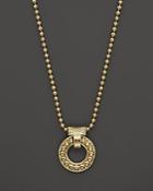 Lagos 18k Gold Circle Pendant Necklace, 16