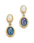 Bloomingdale's Blue & White Opal Drop Earrings In 14k Yellow Gold - 100% Exclusive