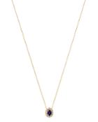 Bloomingdale's Blue Sapphire & Diamond Oval Pendant Necklace In 14k Yellow Gold, 17.5 - 100% Exclusive