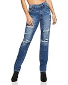 Bcbgeneration Lace-inset Boyfriend Jeans In Dark Destroyed