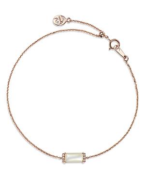 Bloomingdale's Mother Of Pearl & Diamond Accent Chain Bracelet In 14k Rose Gold - 100% Exclusive