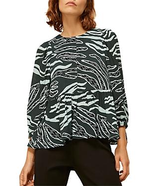 Whistles Graphic Zebra Print Top