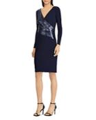 Lauren Ralph Lauren Sequined-panel Jersey Dress