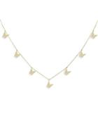 Adinas Jewels Pave Butterfly Charm Necklace In Gold Tone Sterling Silver, 16-18