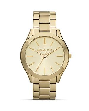 Michael Kors Slim Gold-tone Bracelet Watch, 42mm