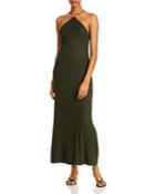 Enza Costa Ribbed Faux-halter Dress
