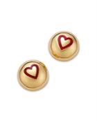 Suel 14k Yellow Gold Domed Heart Earrings