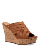 Ugg Marta Woven Suede Mule Wedge Sandals