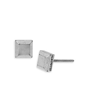 Allsaints Sterling Silver Square Stud Earrings