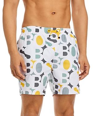 Boss Sea Lion Logo Print Swim Trunks
