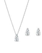 Swarovski Attract Pear Shape Crystal Pendant Necklace & Stud Earrings Set
