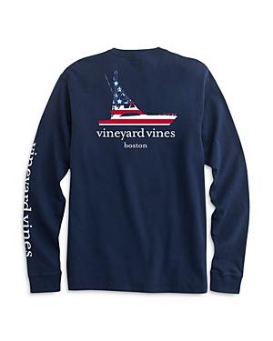 Vineyard Vines Boston Long Sleeve Americana Sportfisher Fill Pocket Tee