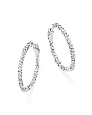 Diamond Inside Out Hoop Earrings In 14k White Gold, 1.0 Ct. T.w - 100% Exclusive