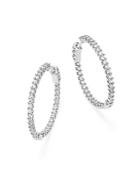 Diamond Inside Out Hoop Earrings In 14k White Gold, 1.0 Ct. T.w - 100% Exclusive