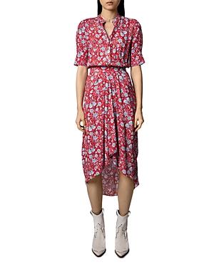 Zadig & Voltaire Rima Floral Print High Low Dress
