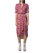 Zadig & Voltaire Rima Floral Print High Low Dress