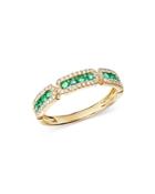 Bloomingdale's Emerald & Diamond Band In 14k Yellow Gold - 100% Exclusive