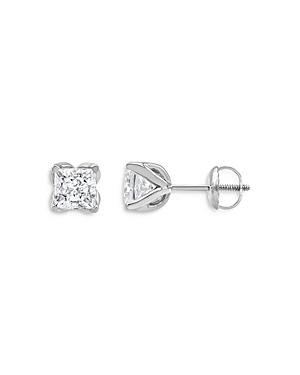 Bloomingdale's Certified Diamond Princess Cut Star Bloom Stud Earrings In 14k White Gold, 1.0 Ct. T.w. - 100% Exclusive