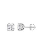 Bloomingdale's Certified Diamond Princess Cut Star Bloom Stud Earrings In 14k White Gold, 1.0 Ct. T.w. - 100% Exclusive
