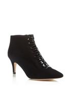 Delman Lasha Suede And Patent Leather Booties