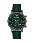 Emporio Armani Green Strap Watch, 46mm
